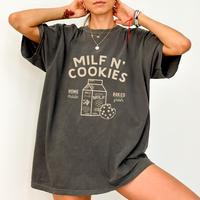 ChicCotton Milf N' Cookies Stay At Home Comfort Colors Shirt, Cute Milf Tee, Cougar Mom T-shirt, Funny Sayings Gift, Womenswe...