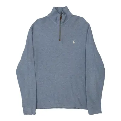 Ralph Lauren 1/4 Zip - Medium Blue Cotton