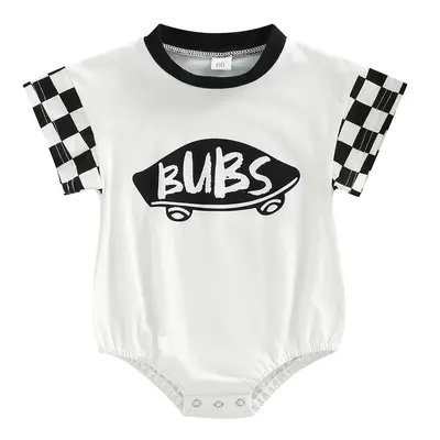 Newborn Baby Boy Girl Checkerboard Summer Romper Infant Checkered Bubs Short Sleeve Onesies Bodysuit Jumpsuit