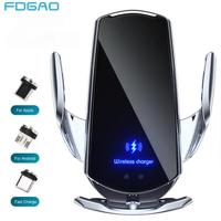 FDGAO 15W Fast Wireless Car Charger, Car Phone Holder for for iPhone 16 15 14 13 12 11 Pro Max X USB Magnetic Charging Statio...