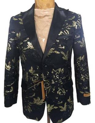 JEN1-26 KK784 Black/Gold - Mens Wholesale Blazers