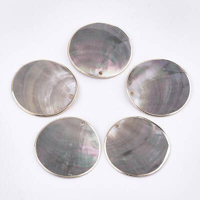 Electroplate Black Lip Shell Pendants