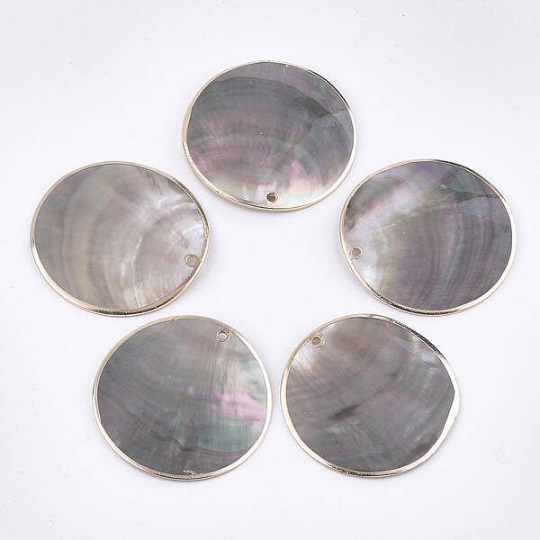 Electroplate Black Lip Shell Pendants