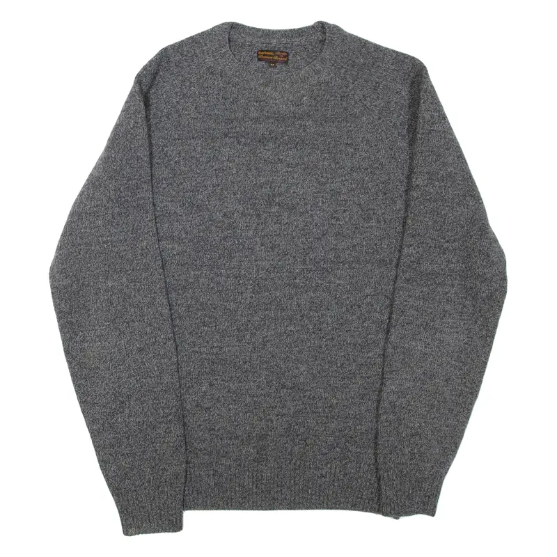 BARBOUR Mens Jumper Grey Tight Knit Wool M