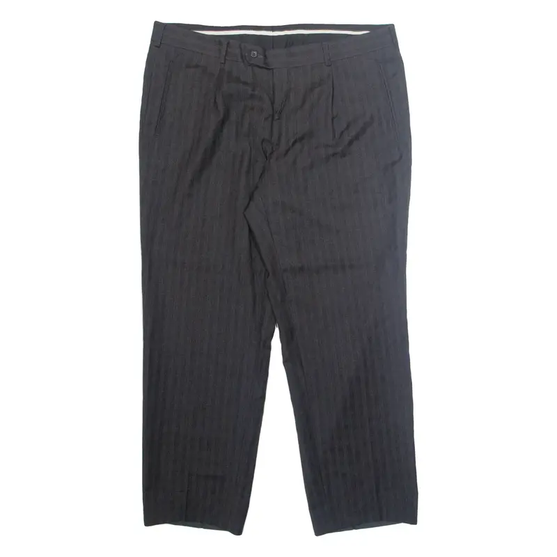 Chino Mens Trousers Grey Loose Straight 90s Wool W40 L29