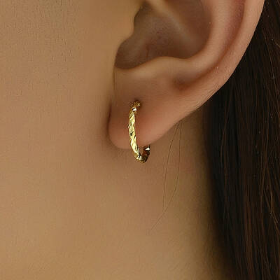 Fashionable Casual Brass Hoop Earrings