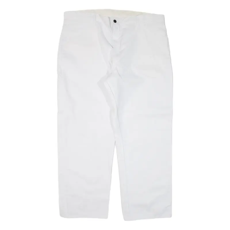 DICKIES Carpenter Workwear Mens Trousers White Regular Straight W40 L30