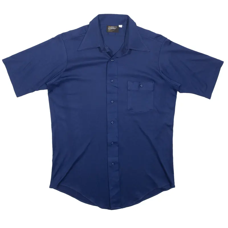 JCPENNEY Plain Shirt Blue Short Sleeve Mens M