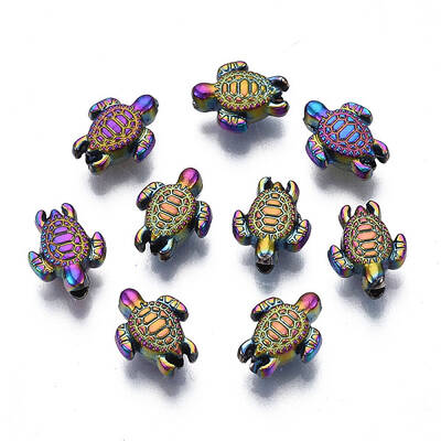 Rack Plating Rainbow Color Alloy Beads