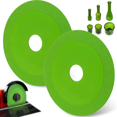 PoDhey 4 Counts Glass Cutting Disc 1mm Ultra-Thin Glass Saw Blade Green Ceramic Tile Cutting Blade Reusable Diamond Cutting B...