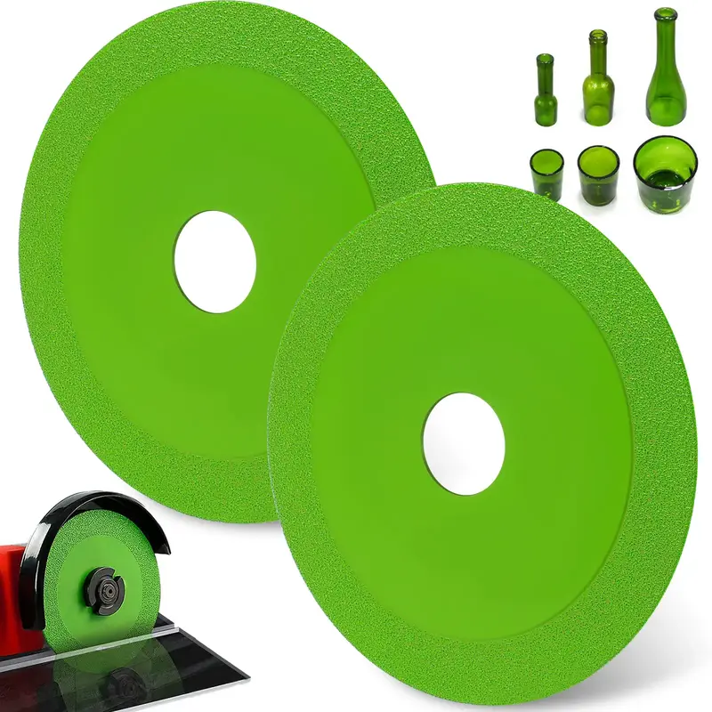 PoDhey 4 Counts Glass Cutting Disc 1mm Ultra-Thin Glass Saw Blade Green Ceramic Tile Cutting Blade Reusable Diamond Cutting B...