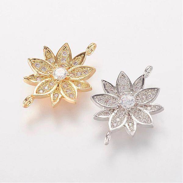 Brass Micro Pave Cubic Zirconia Links