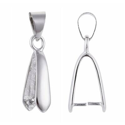Platinum Plated Brass Pendant Ice Pick Pinch Bails