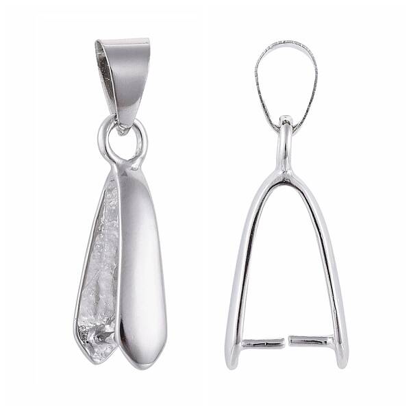 Platinum Plated Brass Pendant Ice Pick Pinch Bails