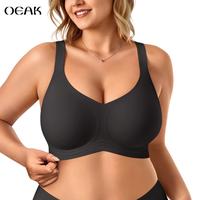 OEAK Bras for Women V Neck No Underwire Wireless Support Bra Underarm Smoothing Seamless Push Up Full Coverage T-Shirt Sports...