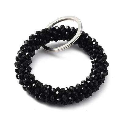 Glass Beaded Bracelet Wrist Keychain