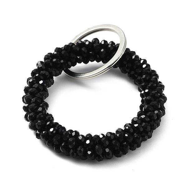Glass Beaded Bracelet Wrist Keychain