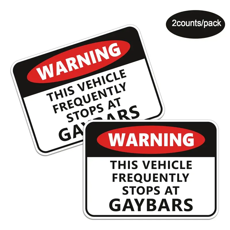 Warning Sign Pattern Car Sticker, Self Adhesive Car Decal, Car Exterior Accessories for Men & Women