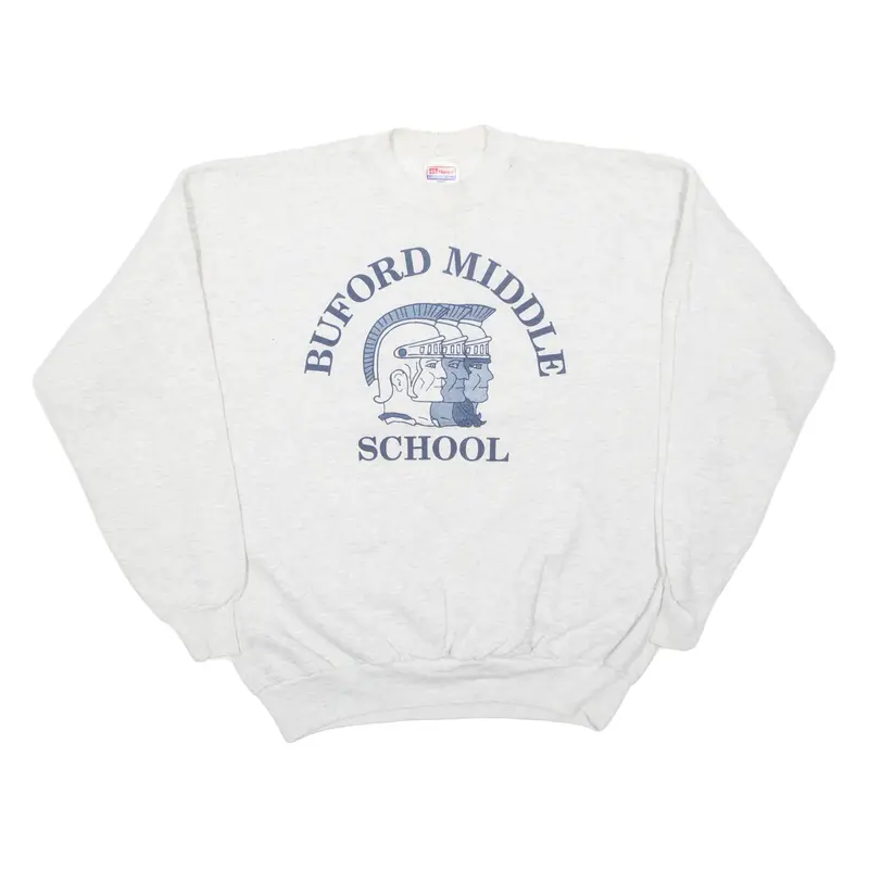 HAINES Buford Middle School Mens Sweatshirt Grey USA L
