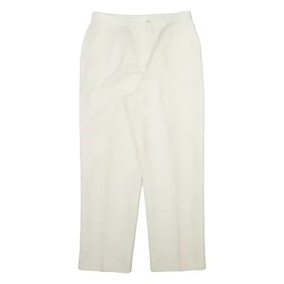 IMPRESSIONS Womens Trousers Cream Relaxed Tapered Wool W30 L28