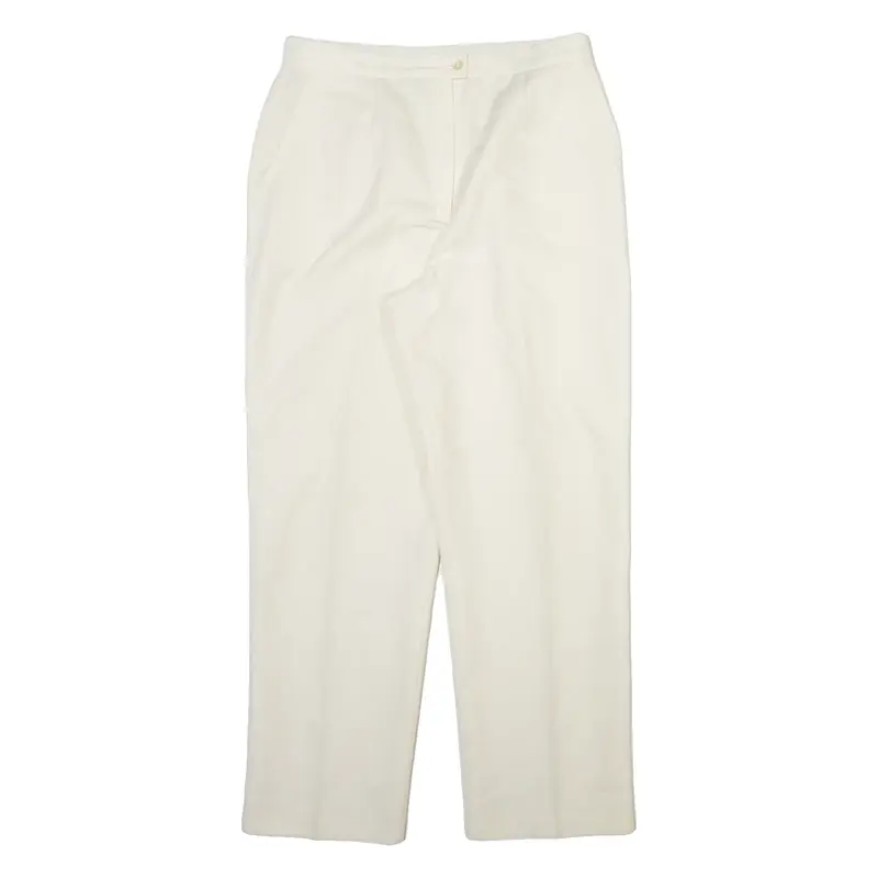 IMPRESSIONS Womens Trousers Cream Relaxed Tapered Wool W30 L28
