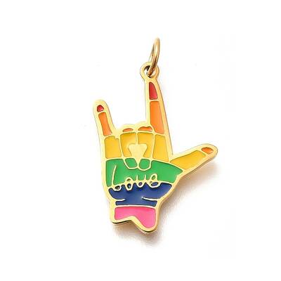 Pride 304 Stainless Steel Enamel Pendants