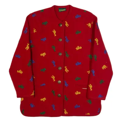 GEIGER Womens Jacket Red Wool 90s L