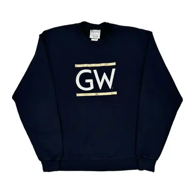 Gw Champion Graphic Sweatshirt - Large Navy Cotton Blend | Size: large