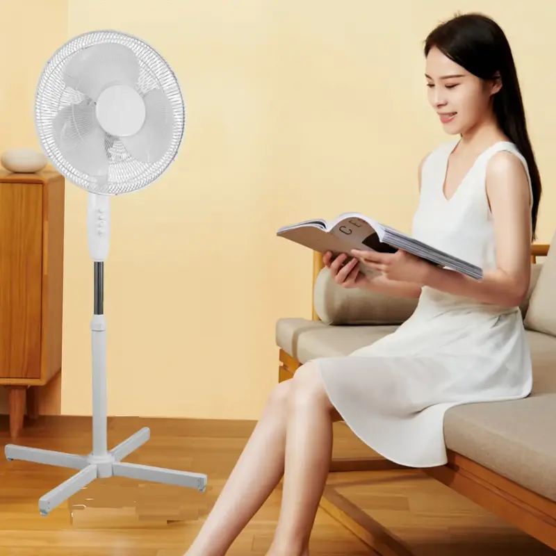NW6Lbs 16 Inch  Fan 3-Speed 90° Oscillation Adjustable Height Fan Portable  Standing Floor Fan for living room, bedroom, kit...