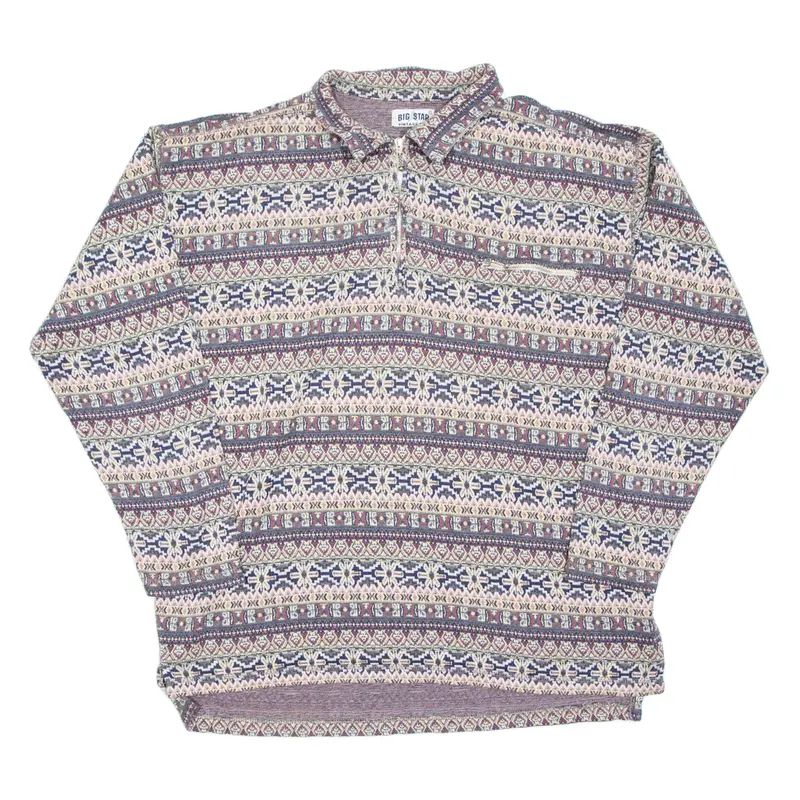 BIG STAR VINTAGE LINE Mens Sweatshirt Beige Collared 90s XL