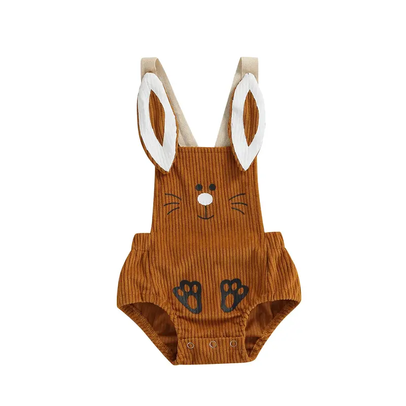 Baby Jumpsuit Easter Jumpsuit Boys Girls Cartoon Bunny Pattern Romper Sleeveless Baby Bodysuit Gift for Newborn 0-12 Months