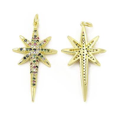 Brass Micro Pave Cubic Zirconia Pendants