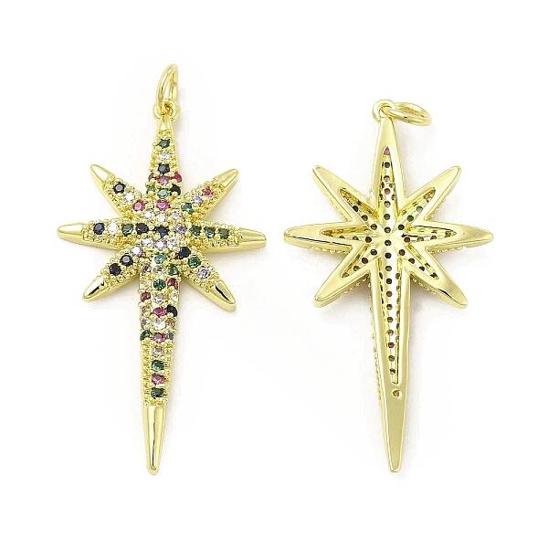 Brass Micro Pave Cubic Zirconia Pendants