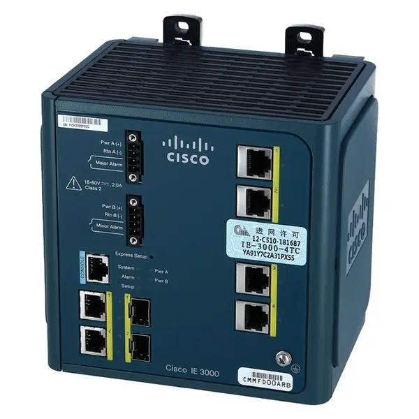 Cisco IE-3000-4TC-RF | Industrial Ethernet 3000 Series 4 x FE Ports 10/100Base-TX + 2 x SFP Combo Ports Layer 2 managed DIN r...