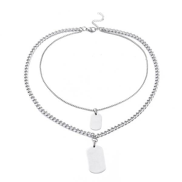 Non-Tarnish 304 Stainless Steel Double Layer Necklaces