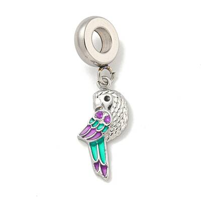 304 Stainless Steel Enamel European Dangle Charms