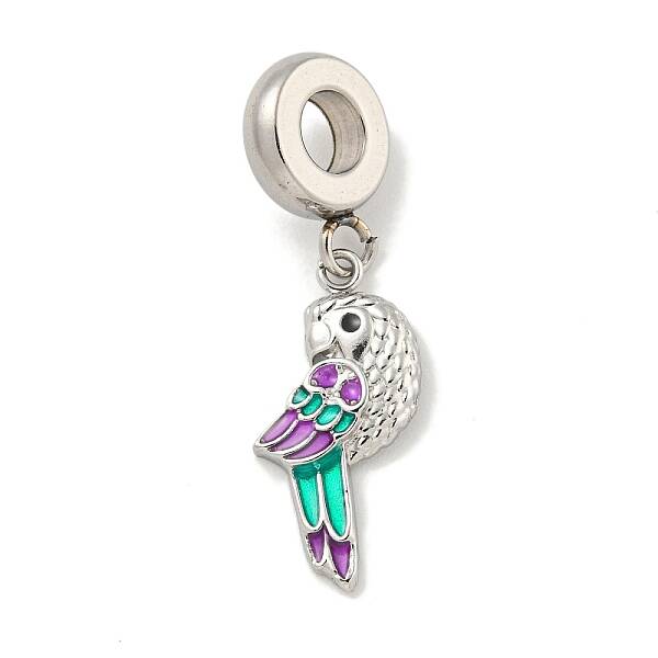 304 Stainless Steel Enamel European Dangle Charms