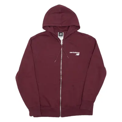 NEW BALANCE Womens Maroon Hoodie Full Zip L