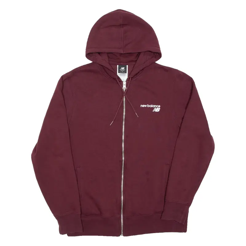 NEW BALANCE Womens Maroon Hoodie Full Zip L