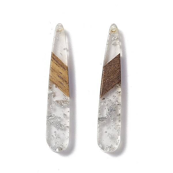 Transparent Resin & Walnut Wood Pendants