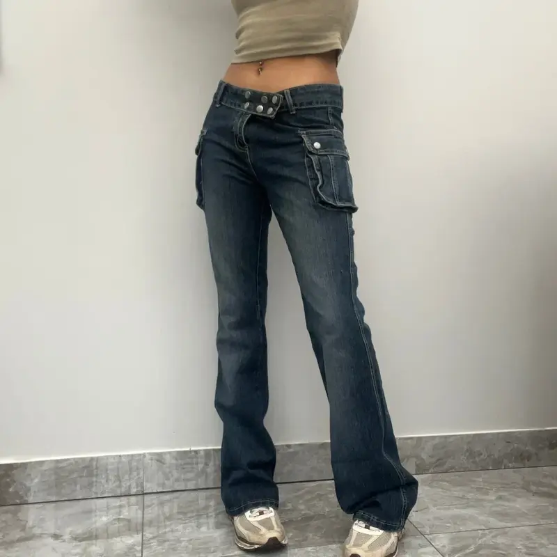 Ganglong Flared Jeans - 31W UK 10 Blue Cotton