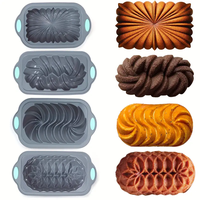 4-Pieces Premium Silicone Cake Pans - Fluted, Molds for Baking Cakes - Non-Stick, EasyRelease for Tin Artisan Bread, Brownies...