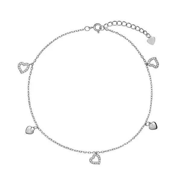 Again jewelry Silver leg bracelet with hearts AJNH0007
