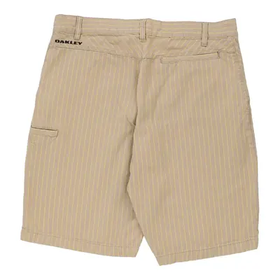 Oakley Striped Shorts - 35W 11L Beige Cotton
