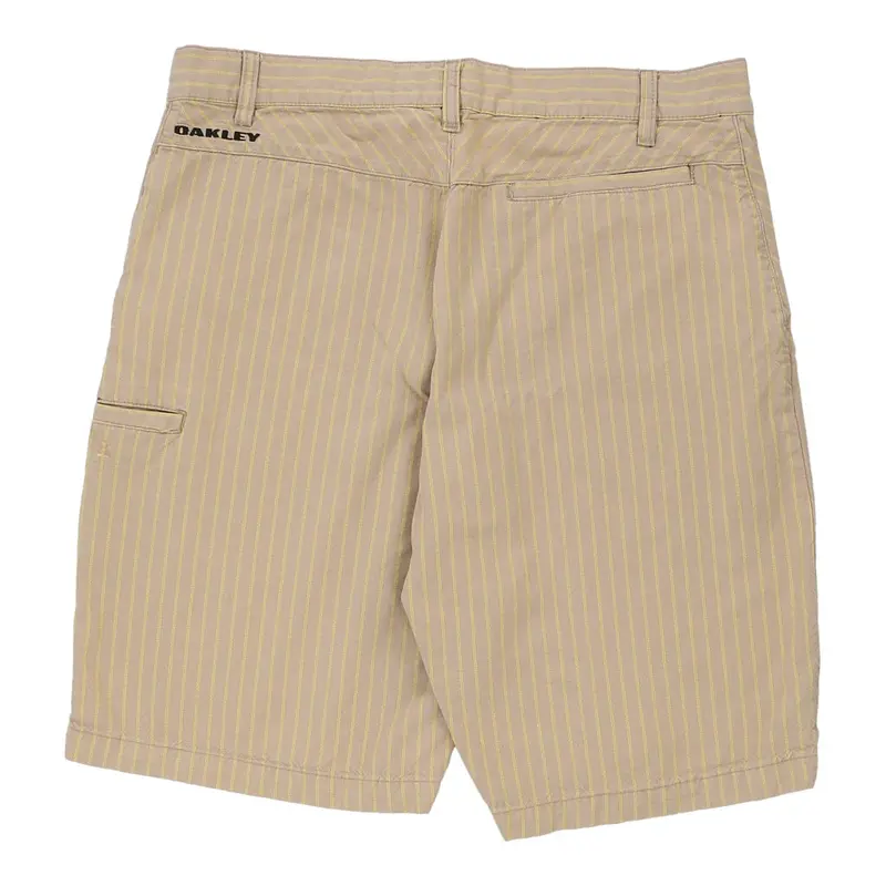 Oakley Striped Shorts - 35W 11L Beige Cotton