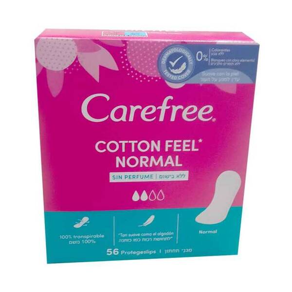 Carefree Cotton Protector Sin Fragancia 56 Uds