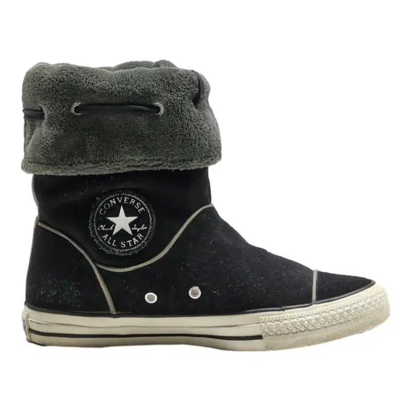 CONVERSE Snow Boots Black Canvas Womens UK 6