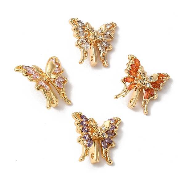 Brass Pave Glass Butterfly Spacer Bars