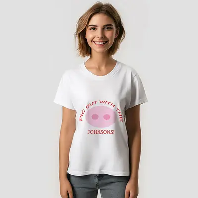 Funny Family Reunion BBQ Vacation Pink Pig Nose TShirt