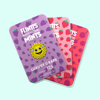 Flintts Mouth Watering Mints Jam Band Variety 3 Pack - Luxury Grape, Strawberry Magic, Cherry - Natural Flavors, Sugar-Free &...